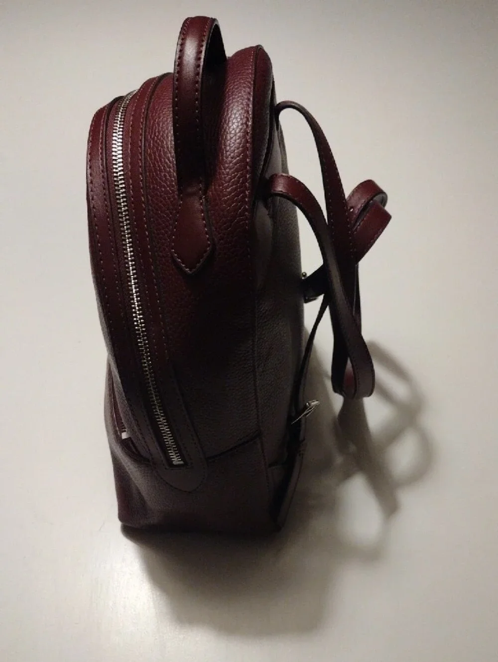 Michael Kors Womens Dark Burgundy Leather Mini Backpack. Pre-owned